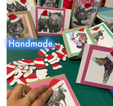 Christmas cards - handmade - packs from 3 upward