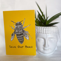 Bee card - Buzzie the Bee - Save Our Bees